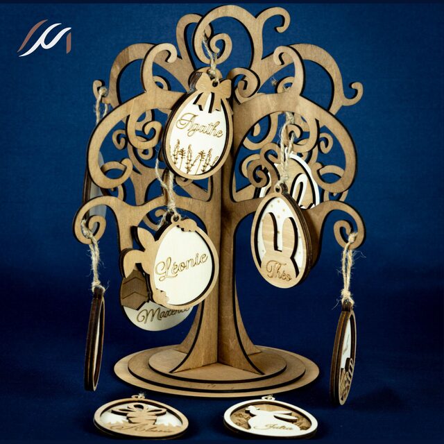Arbre de Pâques en bois – Décoration de table personnalisable